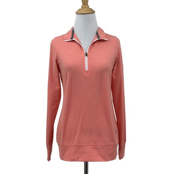 Straight Down Skye Sweater Women XS Salmon Pink Quarter Zip Pullover The Alisan - Picture 1 of 15
